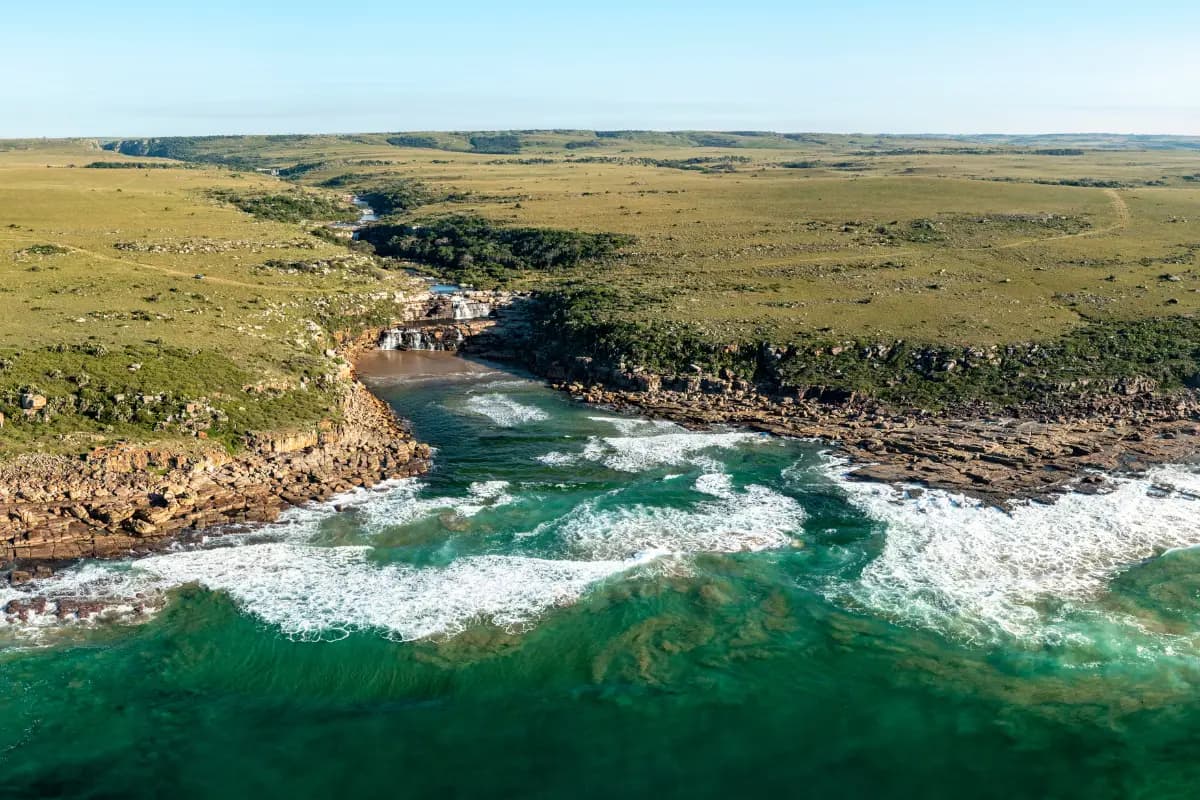 Aerial view of the Mkhambathi coastline