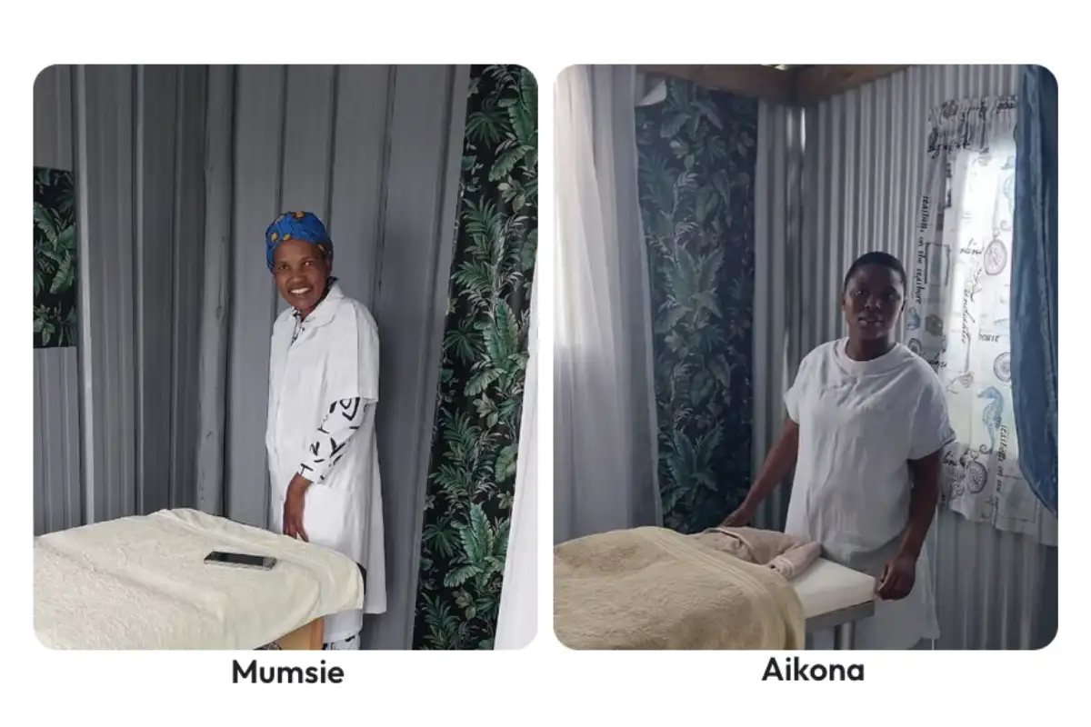 Mumsie and Aikona, the therapists at Pamper Shack