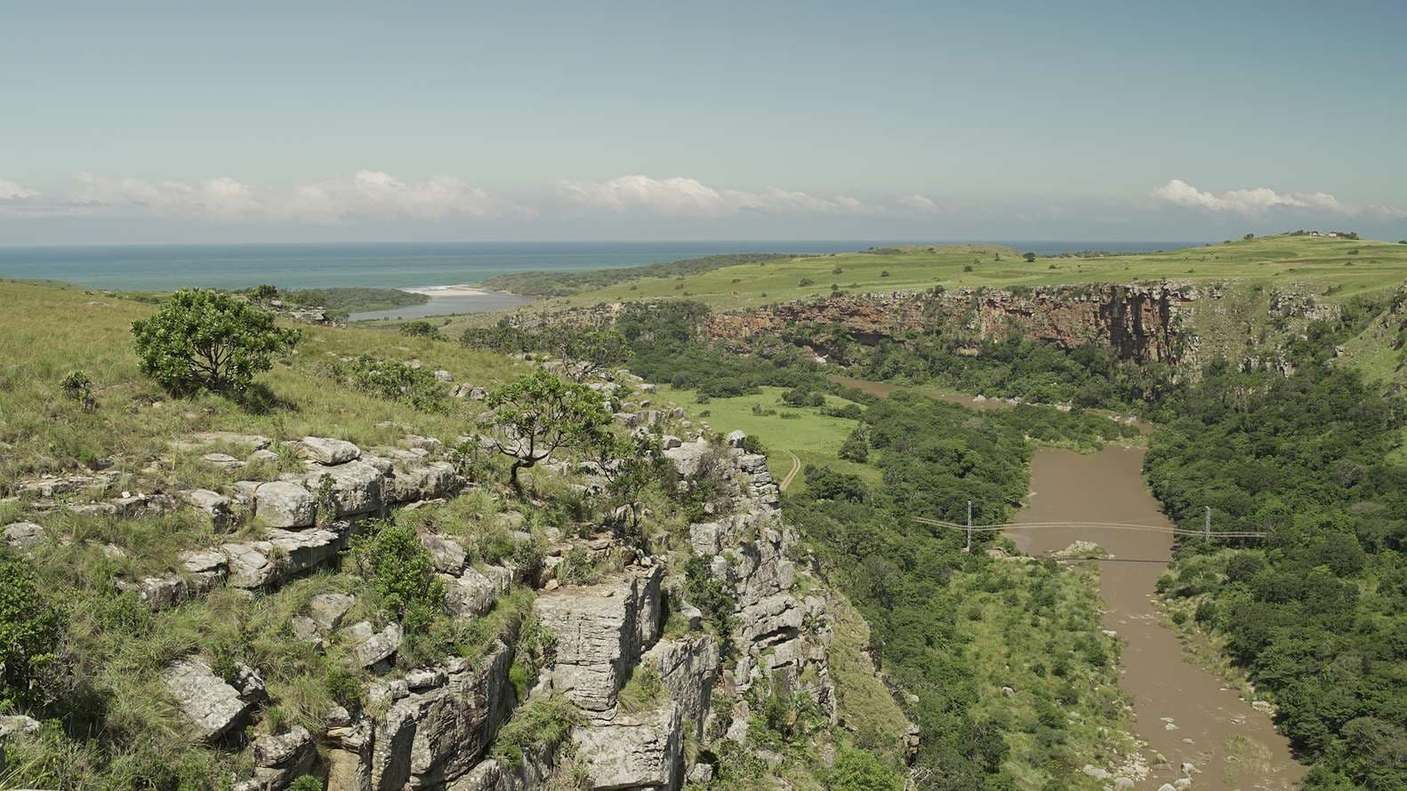 Aerial view of the Mzamba Bridge