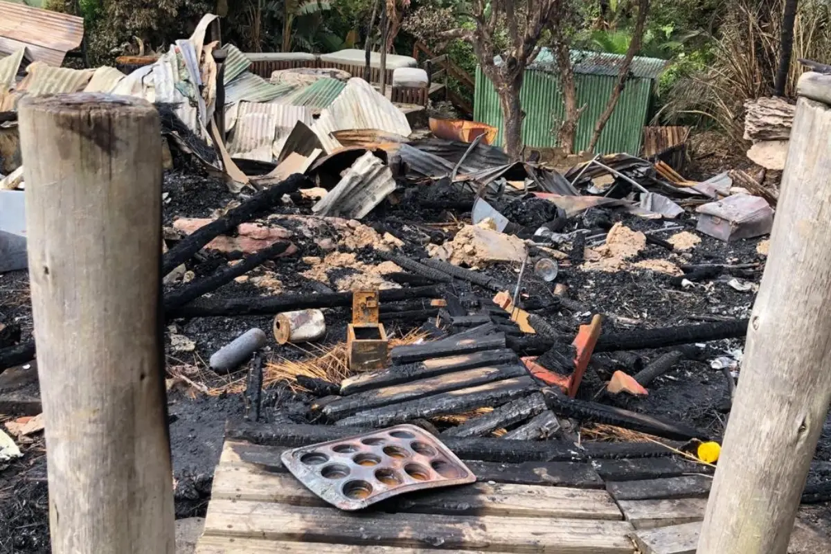 Mtentu Lodge burnt remains